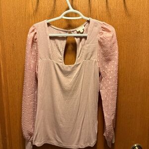 Light Pink Square Neck Blouse